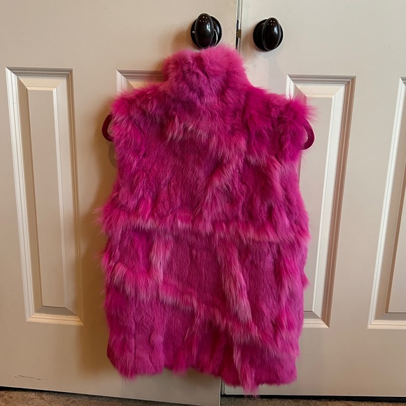 Adrienne Landau Pink Fur Vest - Picture 3 of 5
